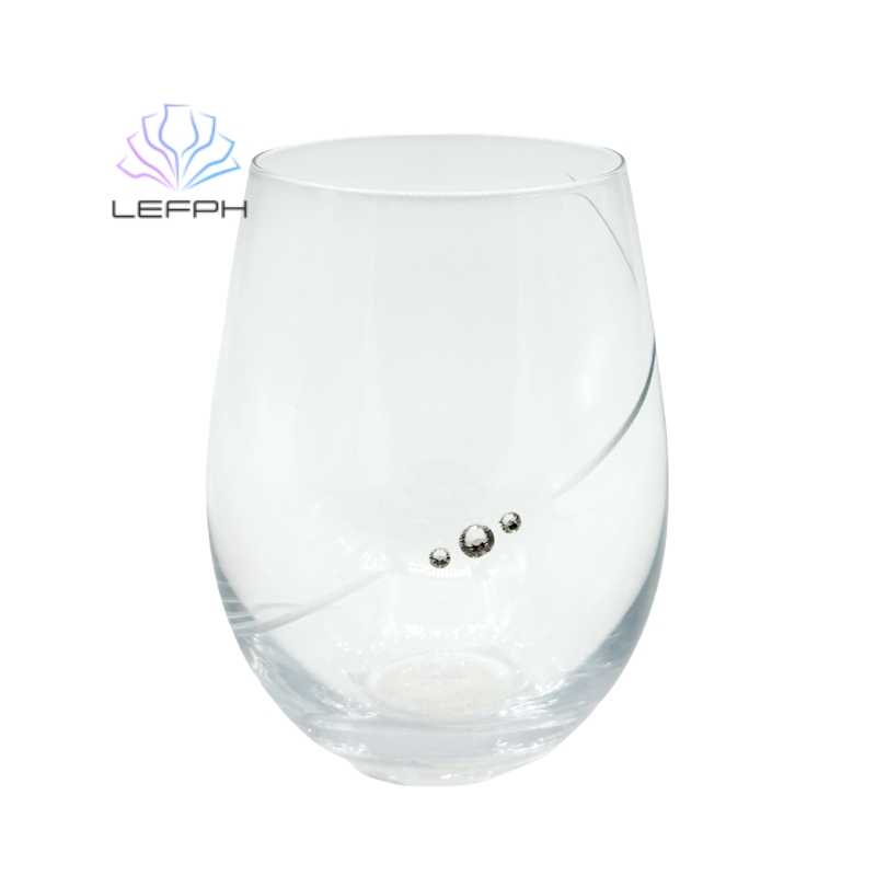 Hand painted diamond-encrusted water glass