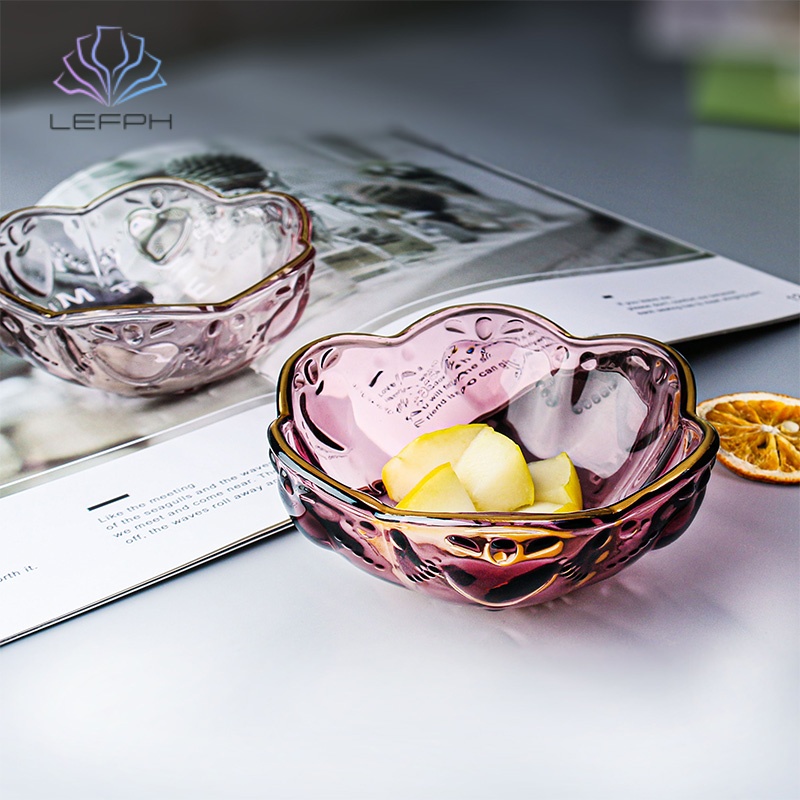 Flower shaped glass bowl