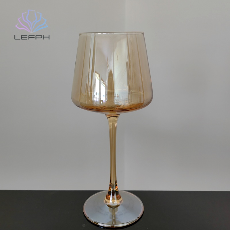 Amber red wine glass