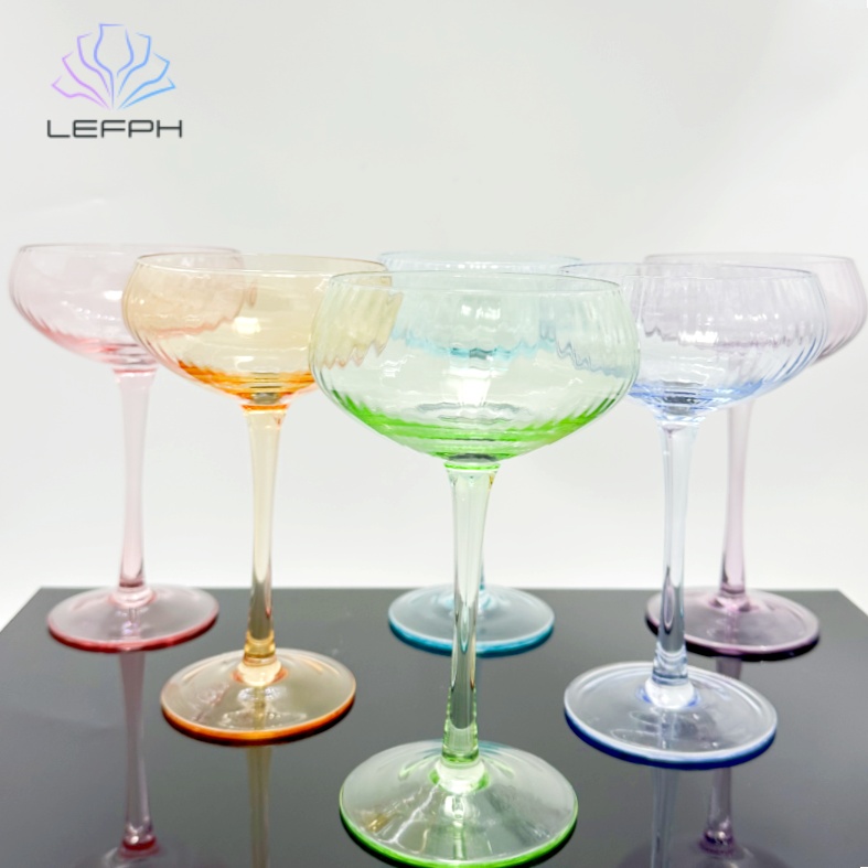 Multi-colored cocktail glass