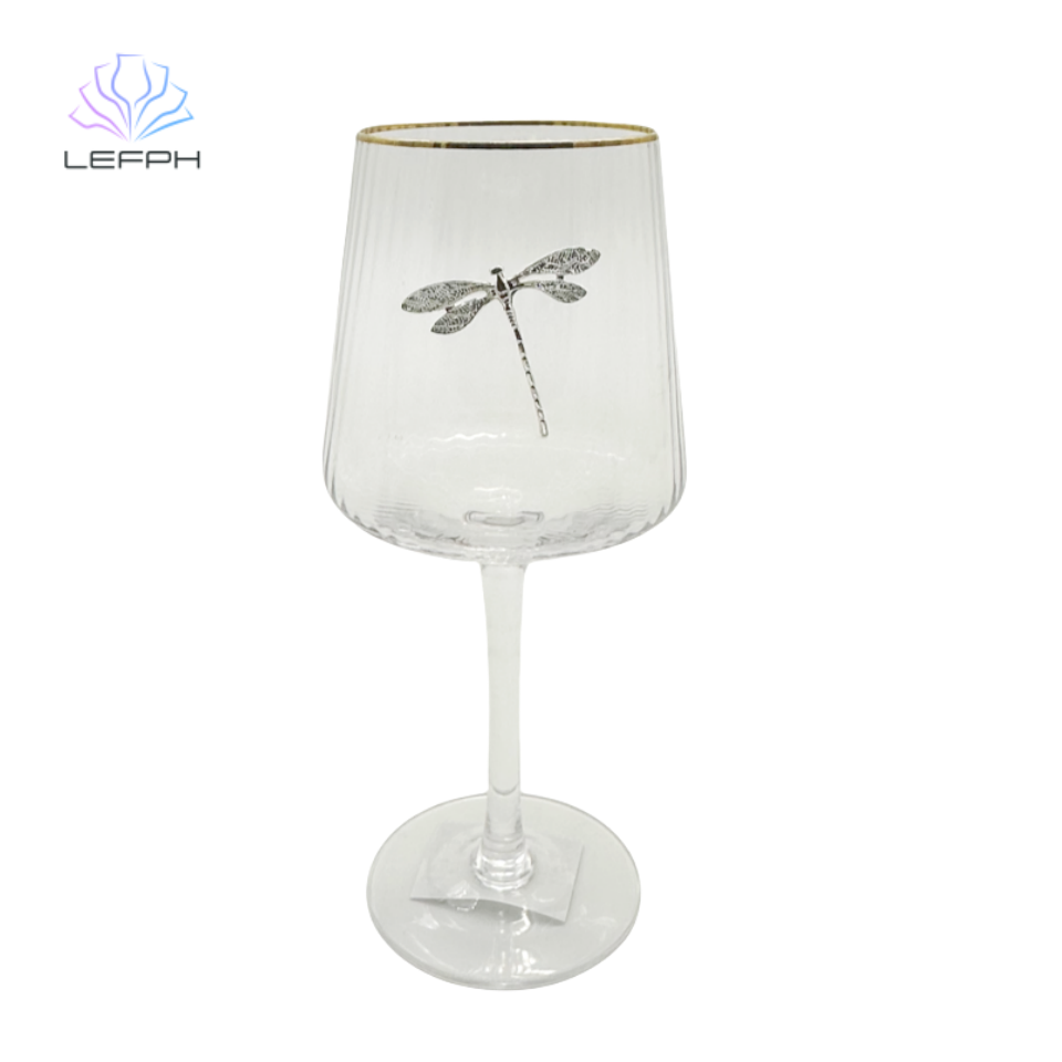 Handmade dragonfly wine glasses