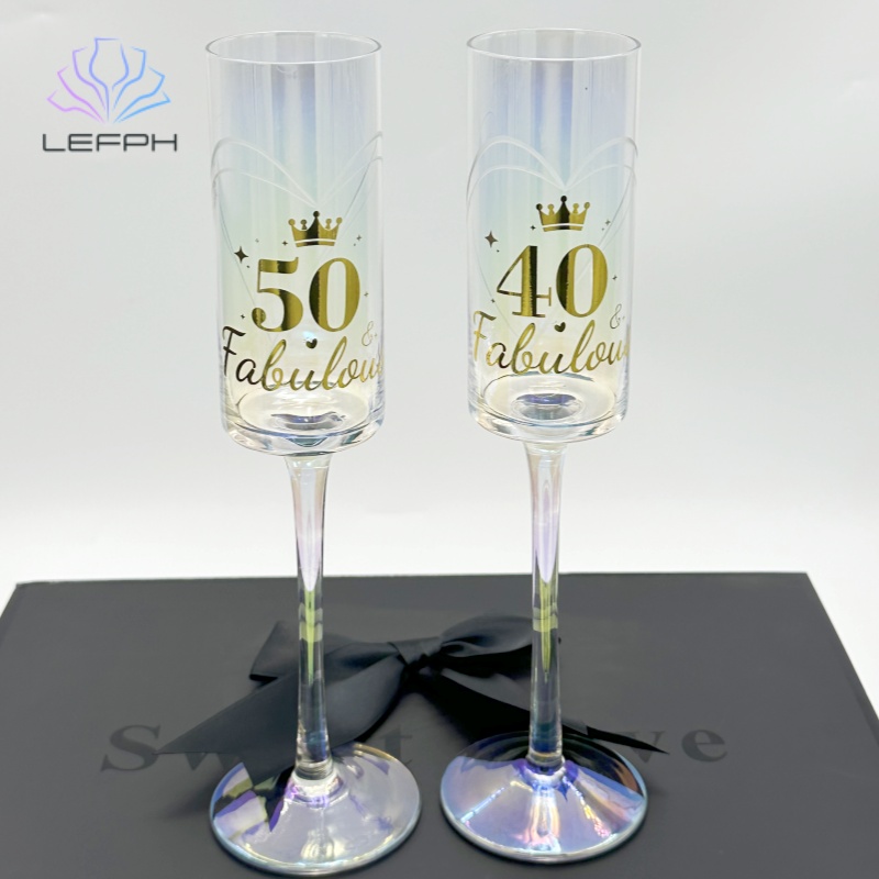 Laser champagne glasses