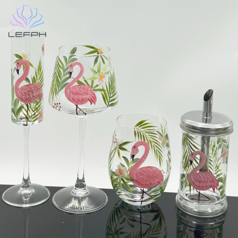 Hand-painted flamingo series