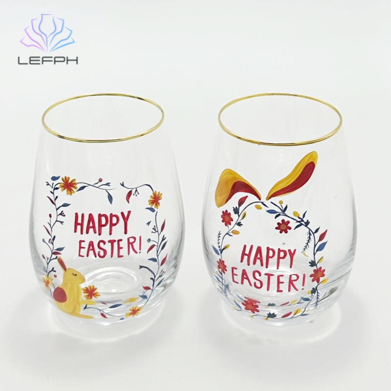 Hand painted water glass