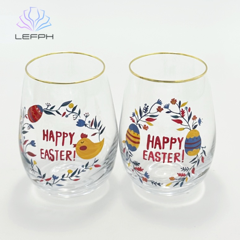 Hand painted water glass