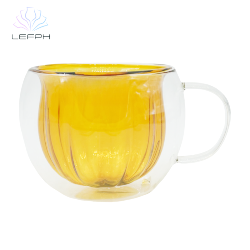 Double layer high borosilicate pumpkin glass