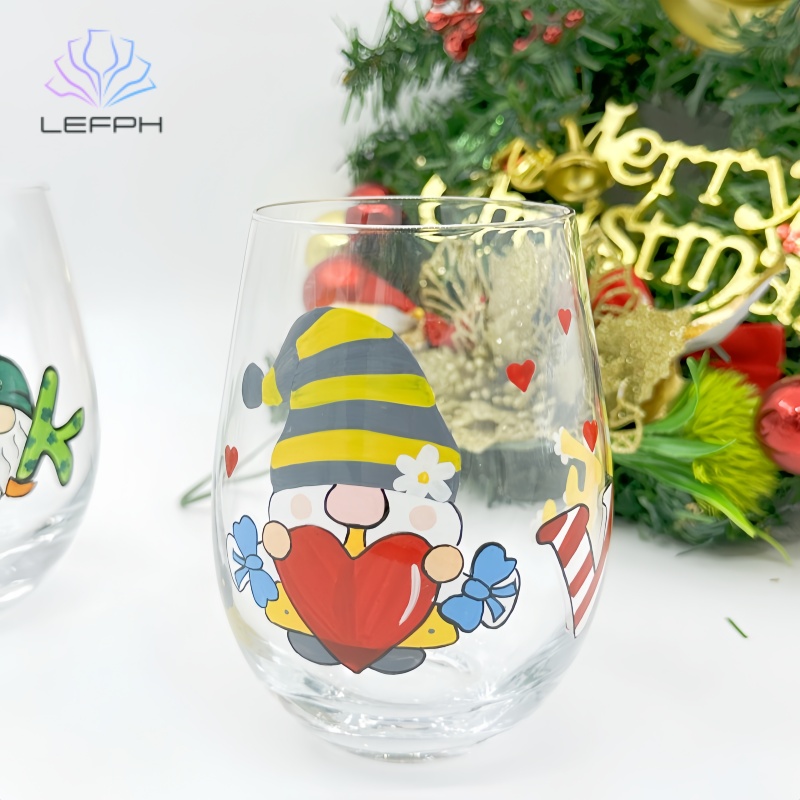 Hand-painted Christmas glass