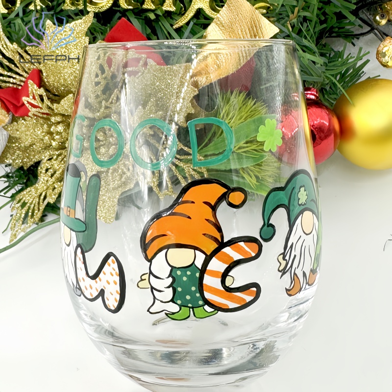 Hand-painted Christmas glass