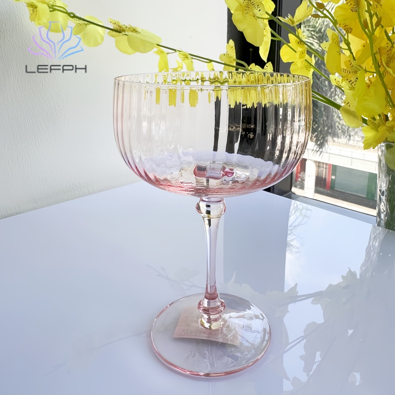 Pink vertical cocktail glass