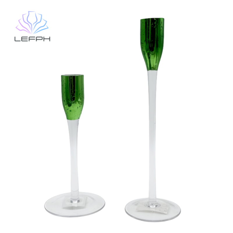 Glass candle holder set