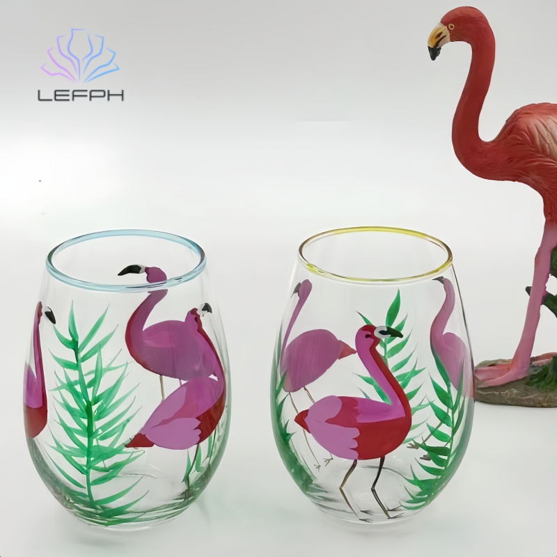 Hand drawn flamingo juice cup