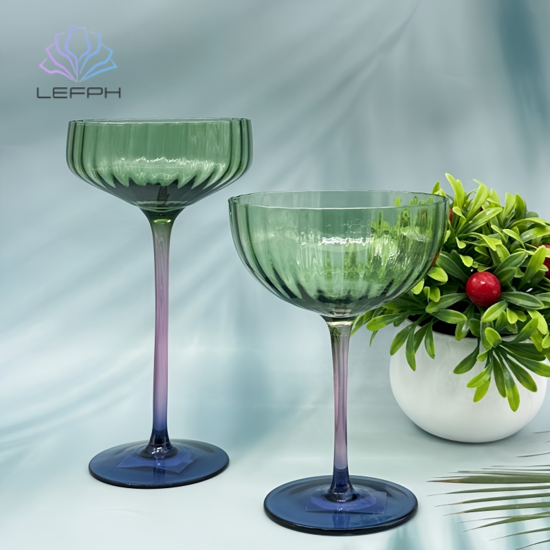 Tri-color spray cocktail glass