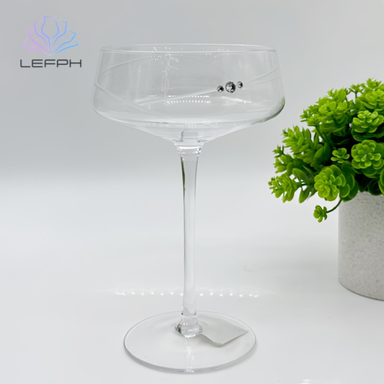 Heart shaped diamond cocktail glass