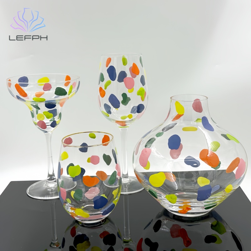 Creative hand-painted dot vase wine glass series