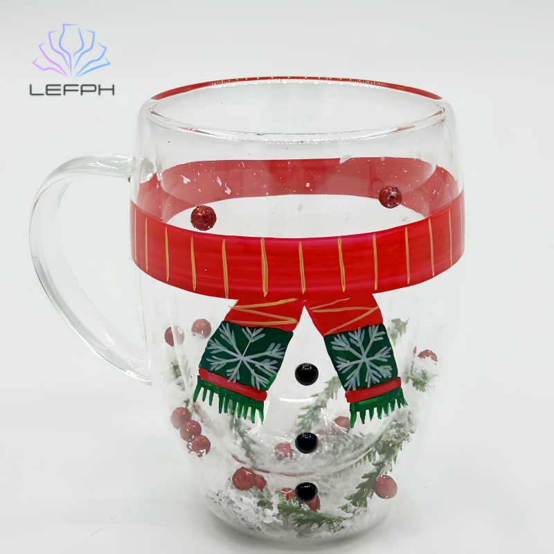 Hand-painted Christmas series high borosilicate coffee mug