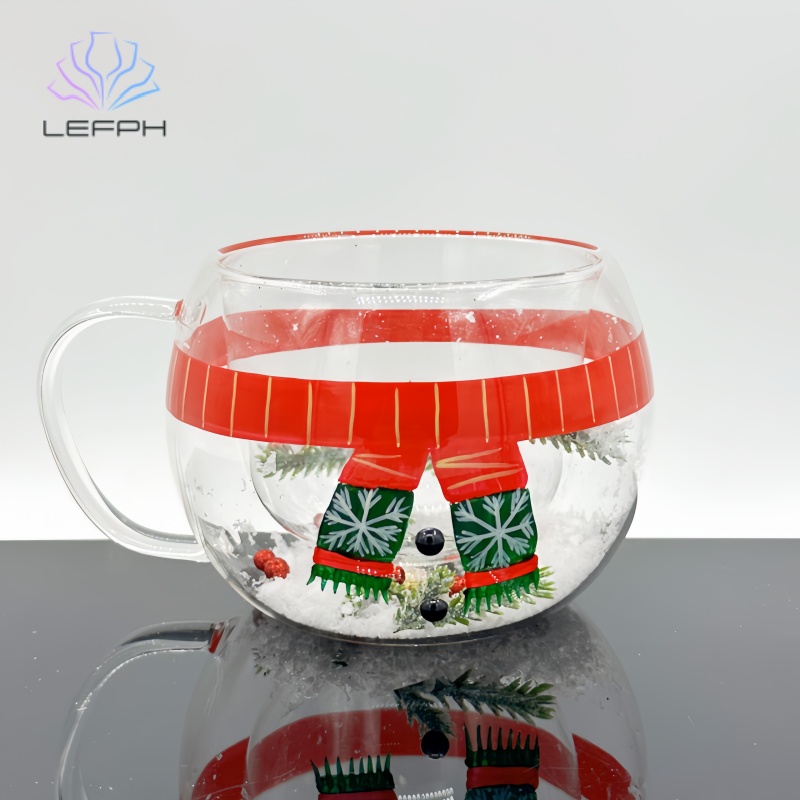 Hand-painted Christmas series high borosilicate coffee mug