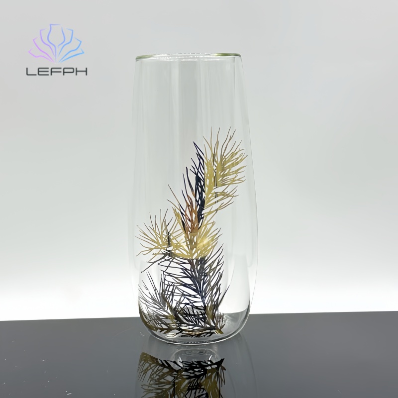 Double layer high borosilicate decal water glass