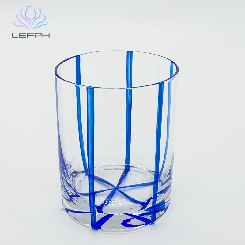 Hand-painted blue stripe series