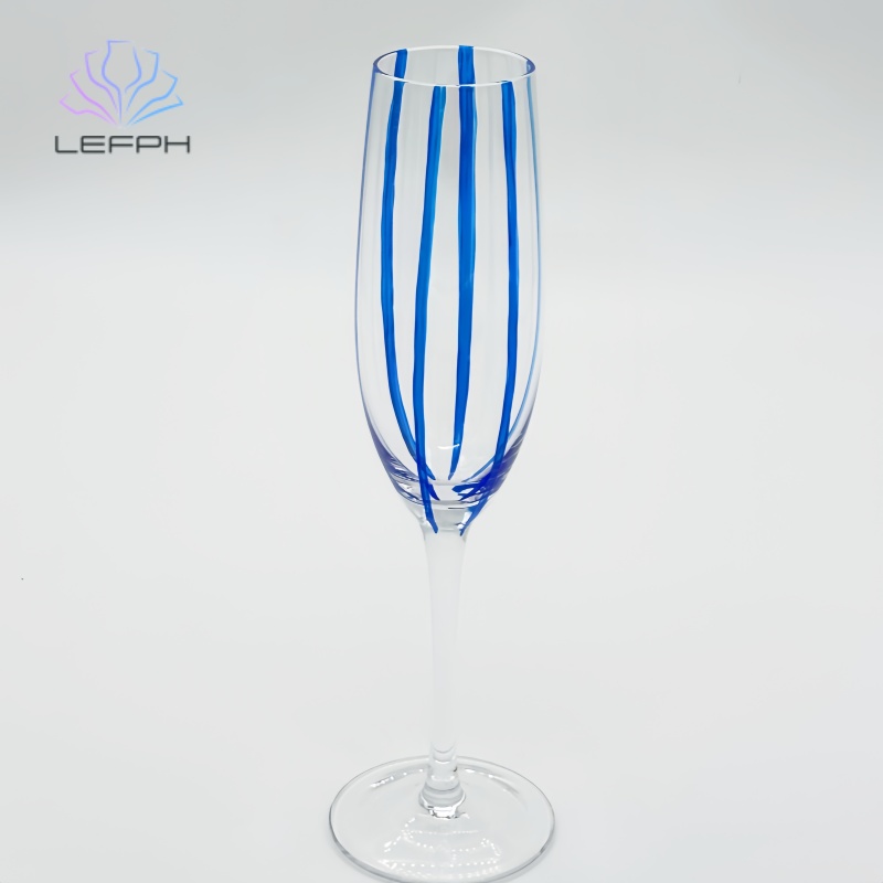 Hand-painted blue stripe series