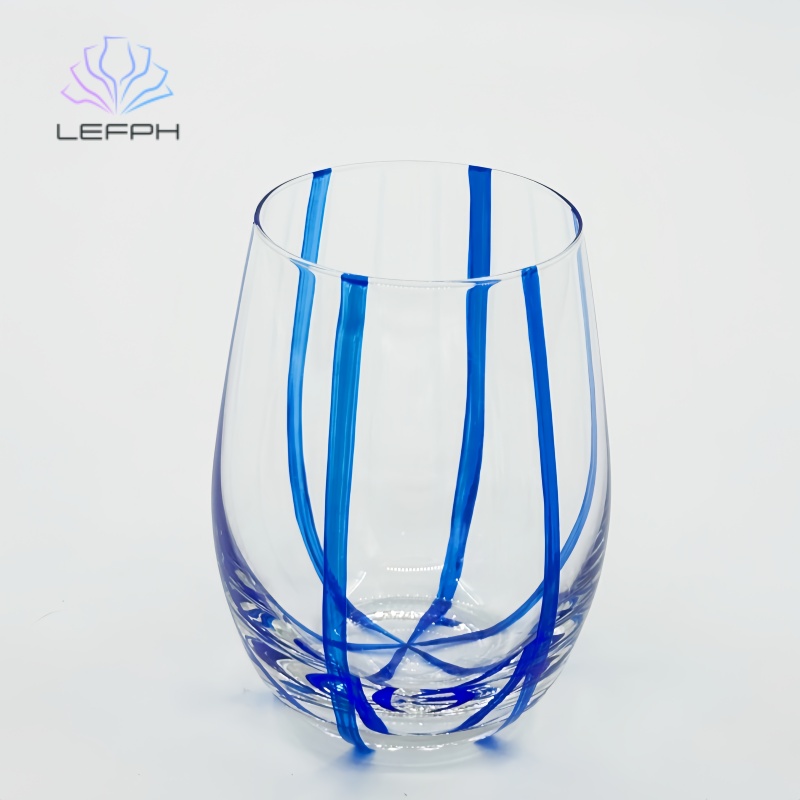 Hand-painted blue stripe series