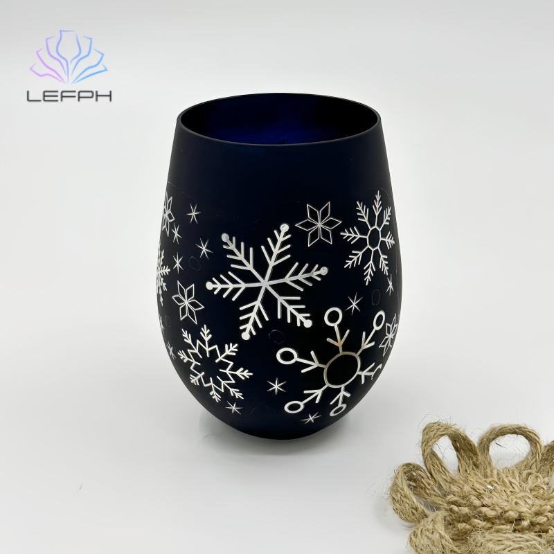 Black decal water glass