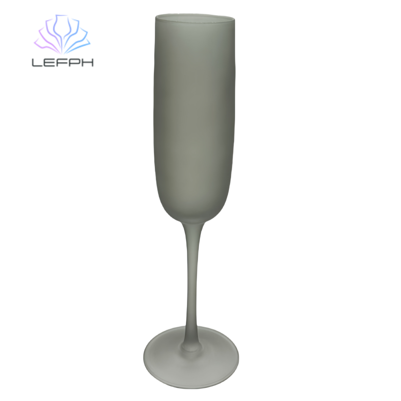 Frosted black champagne glass